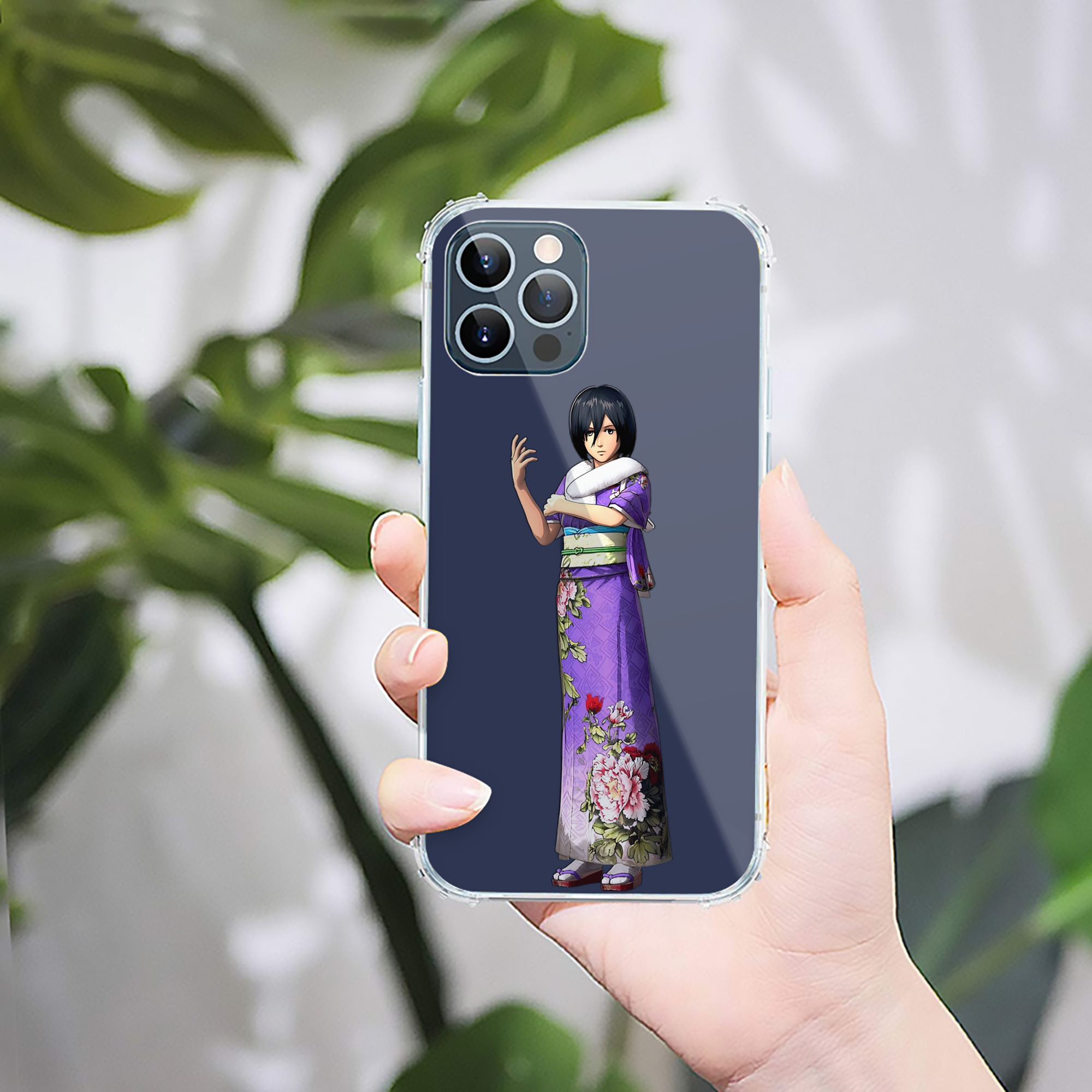 （画像用） 進撃の巨人 ミカサ·アッカーマン Attack on Titan Mikasa Ackerman 【iPhone 12シリーズ対応】透明スマホケース（クリアソフトケース）